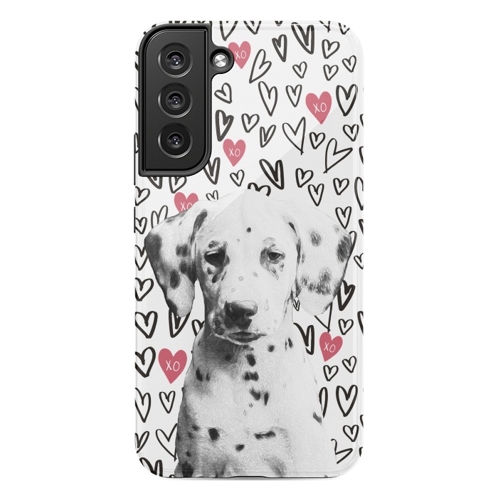 Galaxy S22 plus StrongFit Cute Dalmatian and hearts Valentine's day by Oana 