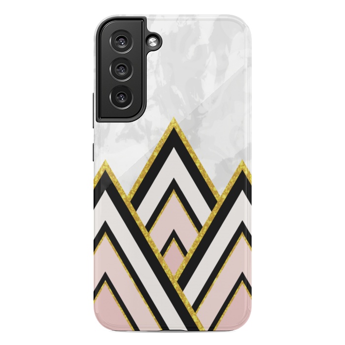 Galaxy S22 plus StrongFit Geometric pink gold triangles by Jms