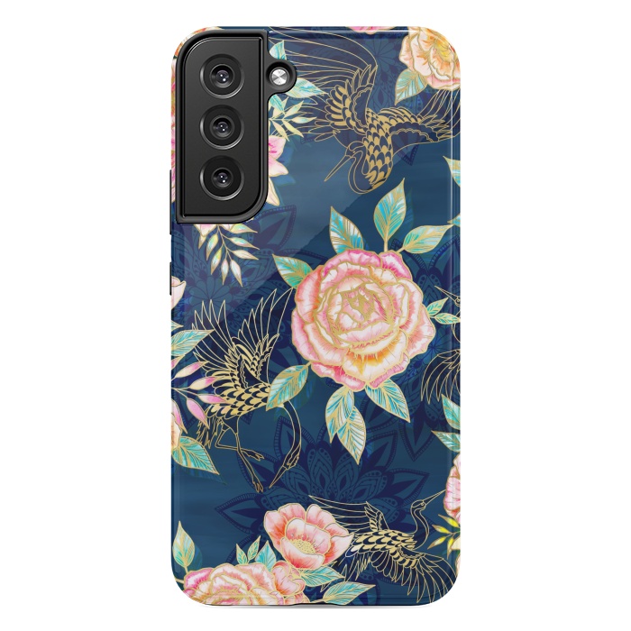 Galaxy S22 plus StrongFit Gilded Peonies and Cranes by gingerlique