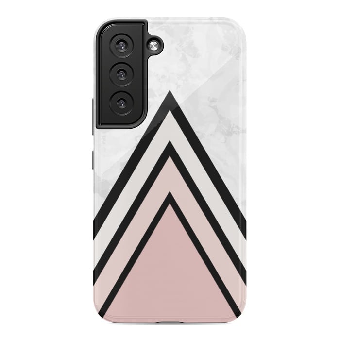 Galaxy S22 StrongFit Black pink triangles by Jms