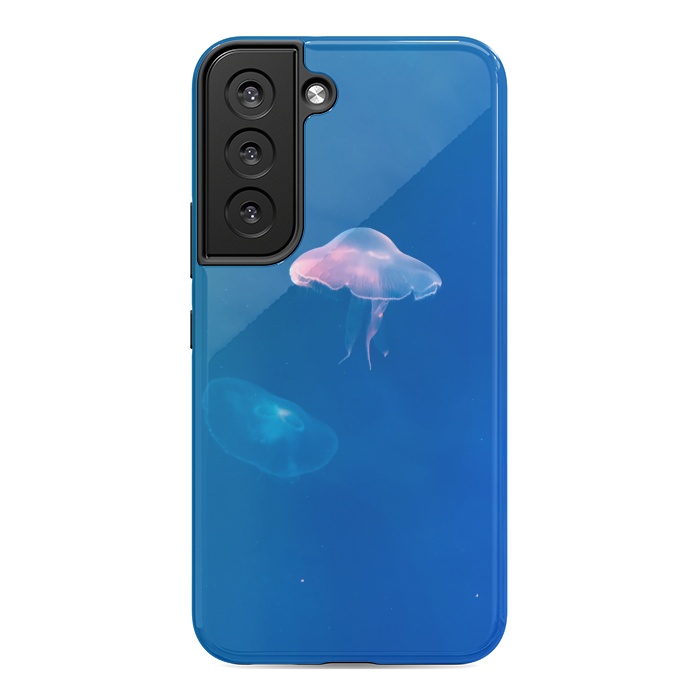 Galaxy S22 StrongFit White Jellyfish in Blue Water by Winston
