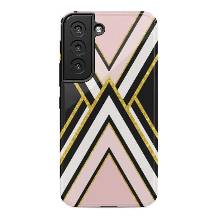 Galaxy S22 StrongFit Pink gold geometric by Jms