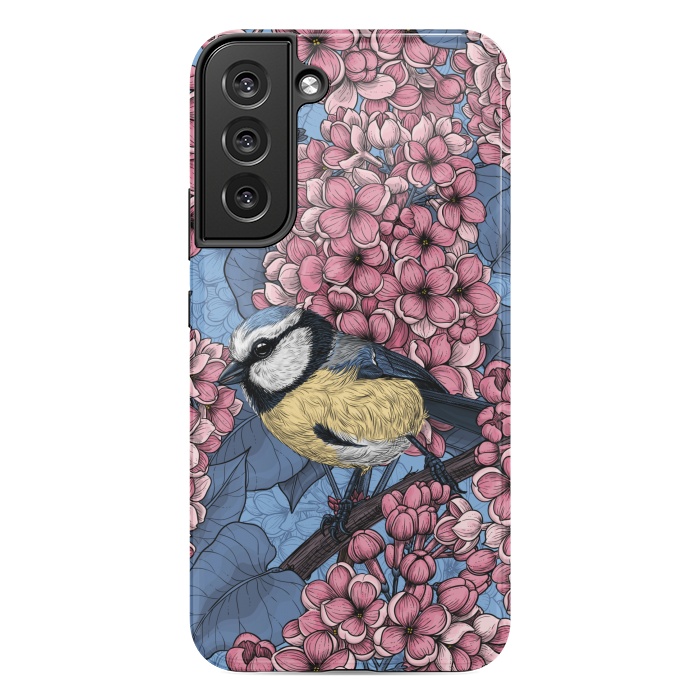 Galaxy S22 plus StrongFit Tit bird in the lilac garden 2 by Katerina Kirilova