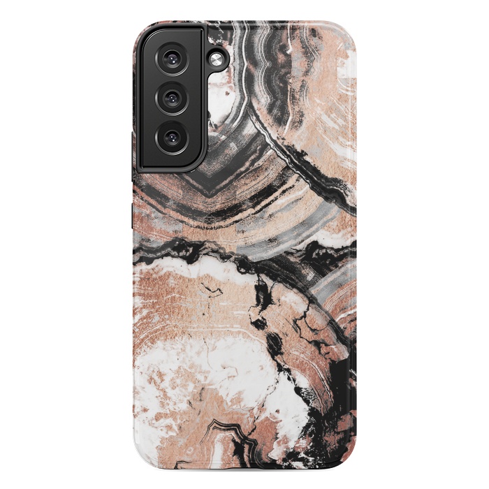 Galaxy S22 plus StrongFit Rose gold geode marble by Oana 