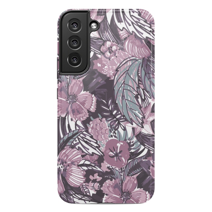 Galaxy S22 plus StrongFit Modern sketched flower bouquet by Oana 
