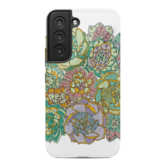 Galaxy S22 StrongFit Colorful Succulents by Pom Graphic Design