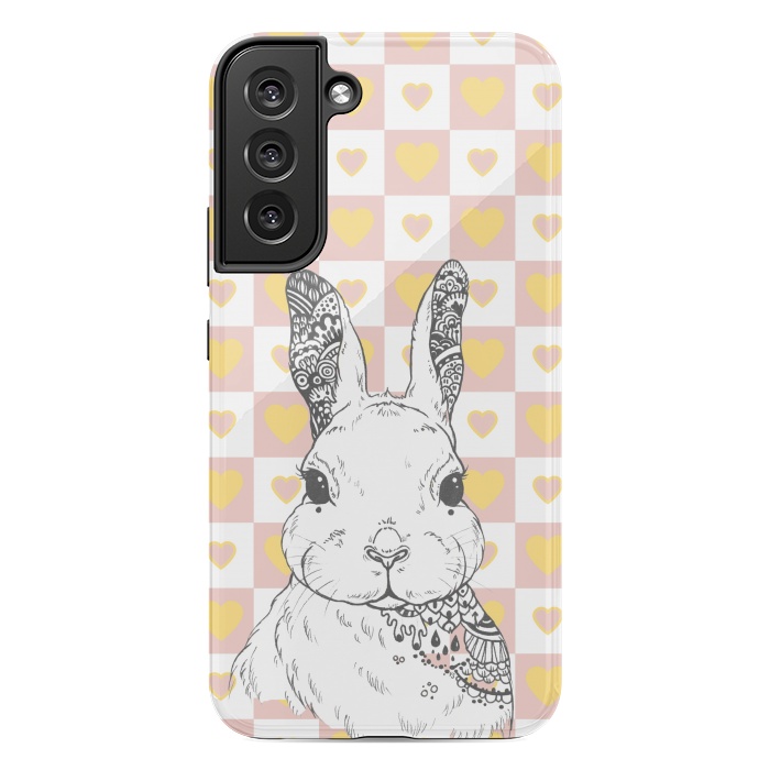 Galaxy S22 plus StrongFit Rabbit and yellow hearts Alice in Wonderland by Oana 