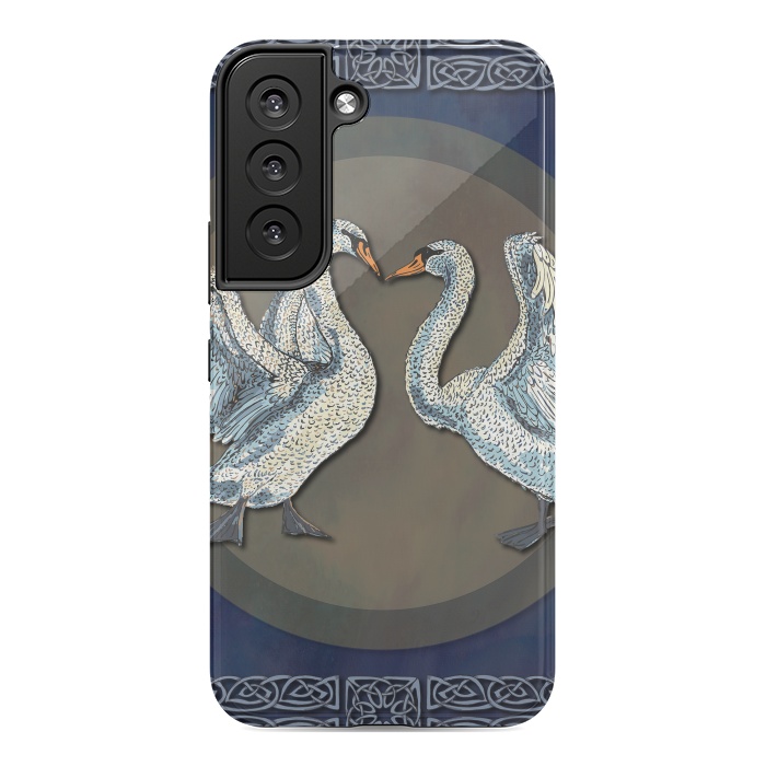 Galaxy S22 StrongFit Dancing Swans by Lotti Brown