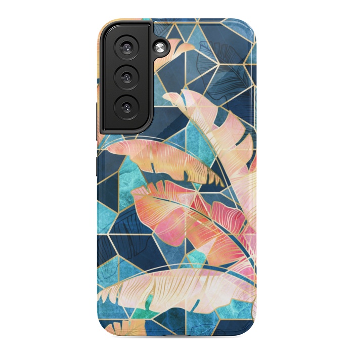 Galaxy S22 StrongFit Marbled Topical Sunset by gingerlique