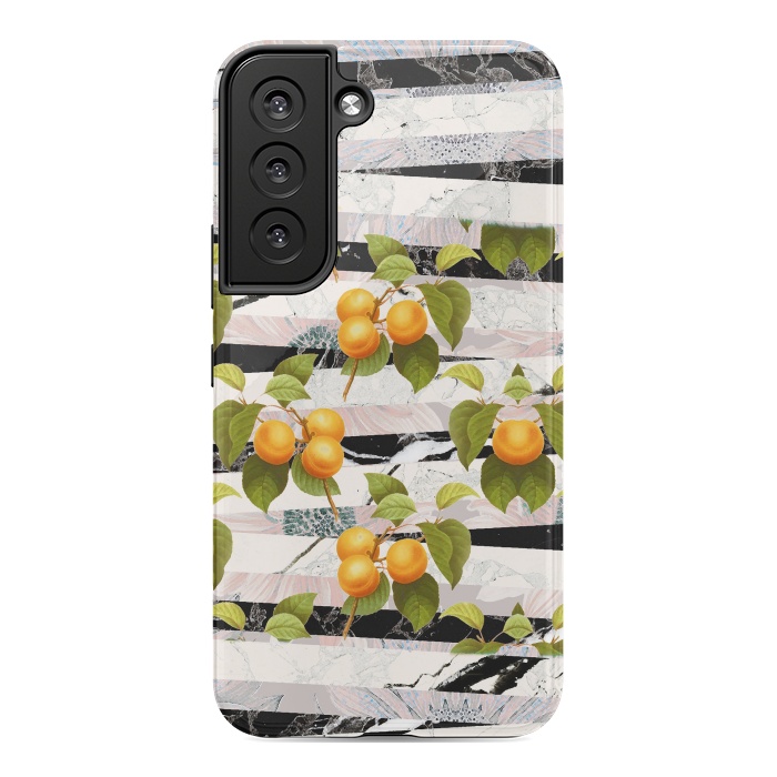 Galaxy S22 StrongFit Colorful peaches and marble stripes by Oana 