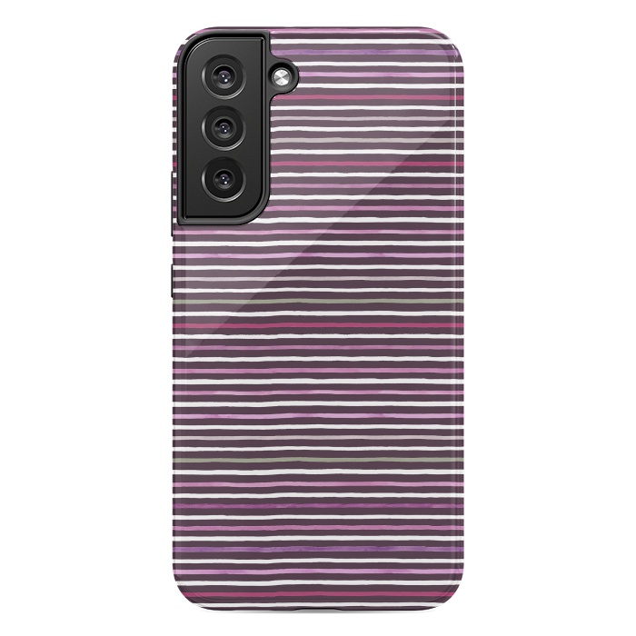 Galaxy S22 plus StrongFit Marker Stripes Lines Purple Dark Pink by Ninola Design