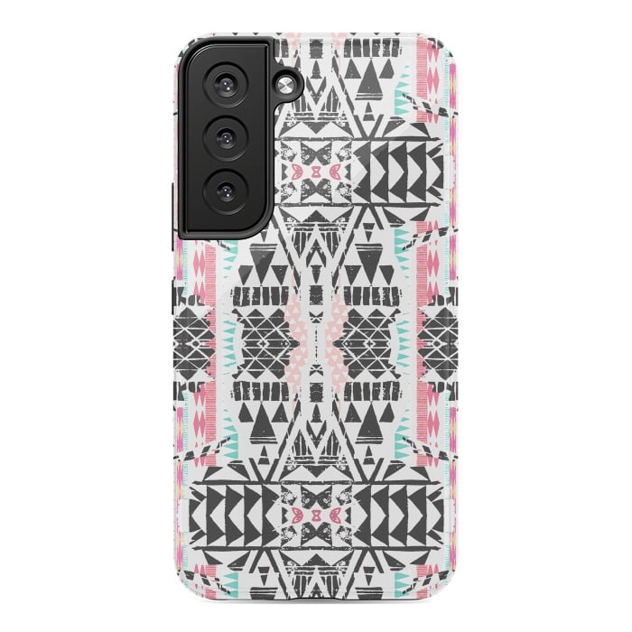 Galaxy S22 StrongFit Playful tribal ethnic triangles by Oana 