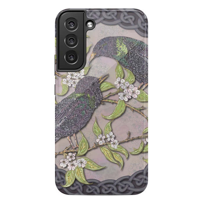 Galaxy S22 plus StrongFit Celtic Starlings in Blossom by Lotti Brown