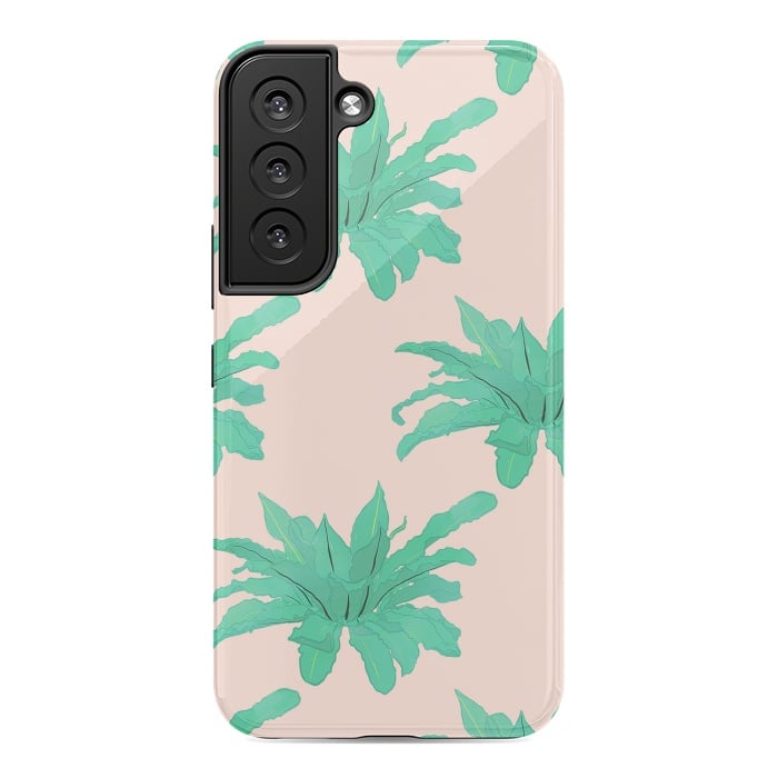 Galaxy S22 StrongFit Pretty Watercolor Pink Peach Floral Girly Design by InovArts