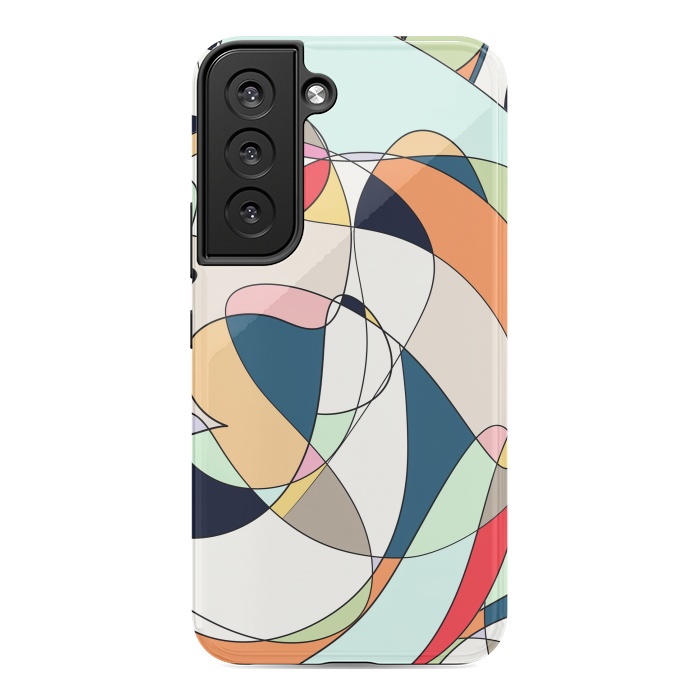 Galaxy S22 StrongFit Modern Colorful Abstract Line Art Design by InovArts