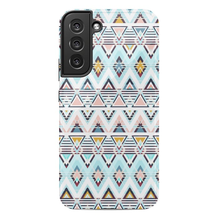Galaxy S22 plus StrongFit Colorful ethnic tribal triangles by Oana 
