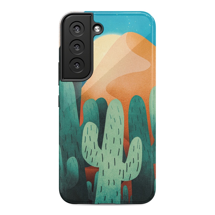Galaxy S22 StrongFit Sand cactus mountains by Steve Wade (Swade)