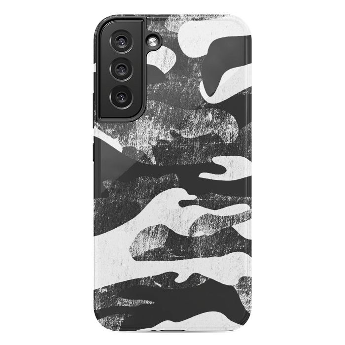 Galaxy S22 plus StrongFit Textured grunge monochrome camouflage by Oana 