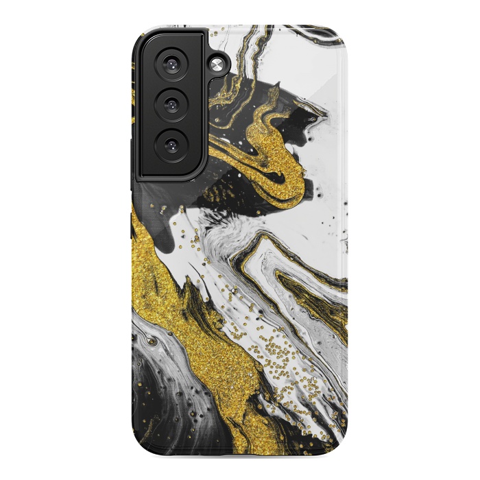 Galaxy S22 StrongFit Luxe Black and Gold by Ashley Camille