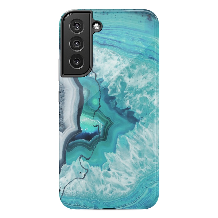 Galaxy S22 plus StrongFit Turquoise agate geode marble by Oana 