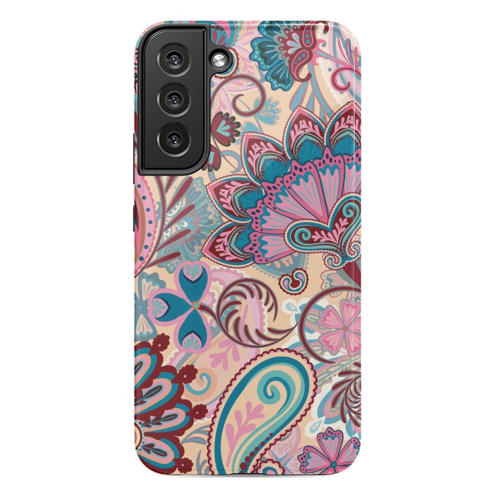 Galaxy S22 plus StrongFit Paisley Flowers Design by ArtsCase
