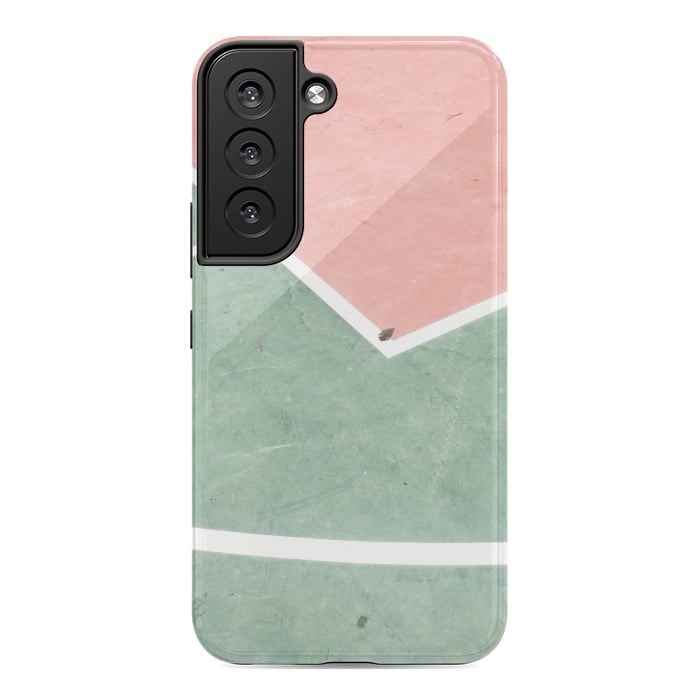 Galaxy S22 StrongFit green pink marble shades by MALLIKA
