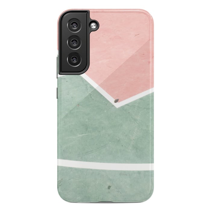 Galaxy S22 plus StrongFit green pink marble shades by MALLIKA