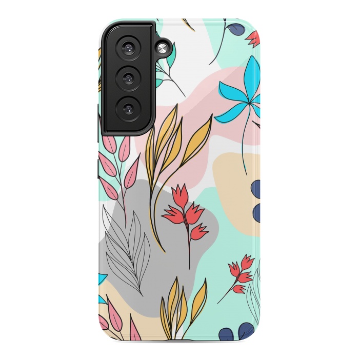 Galaxy S22 StrongFit Trendy colorful leaves hand drawn cute illustration by InovArts
