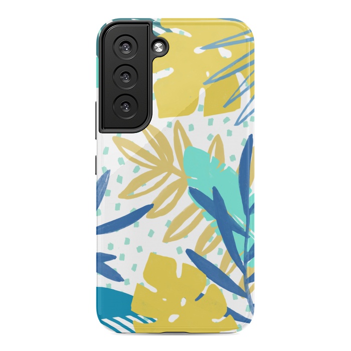 Galaxy S22 StrongFit Playful colorful jungle leaves by Oana 