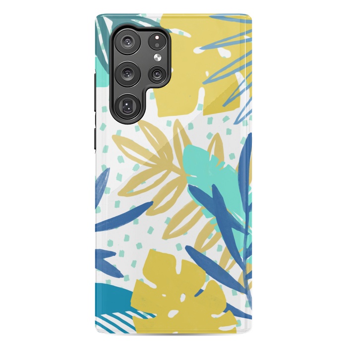 Galaxy S22 Ultra StrongFit Playful colorful jungle leaves by Oana 
