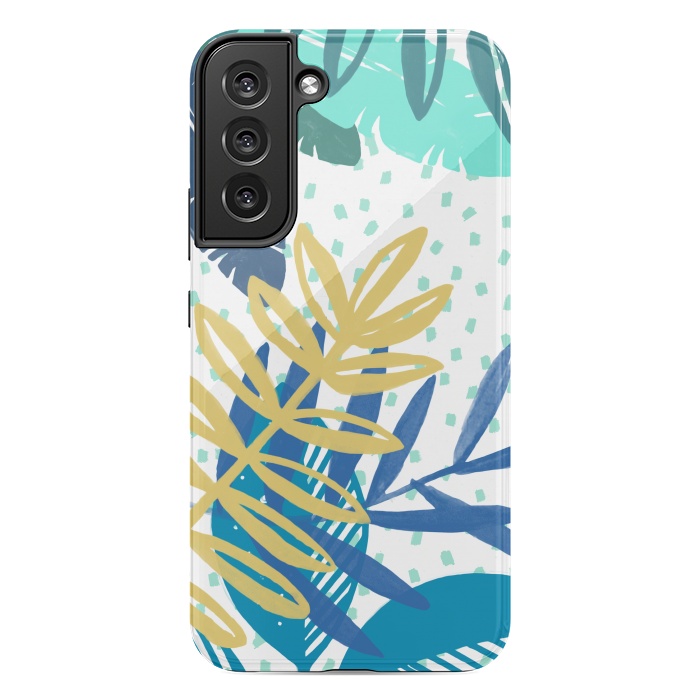 Galaxy S22 plus StrongFit Spotted modern tropical leaves by Oana 