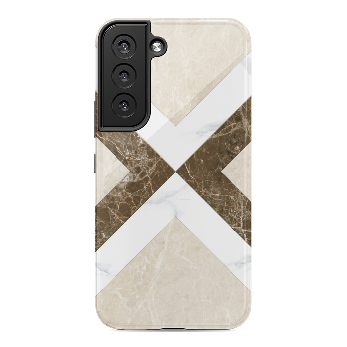 Galaxy S22 StrongFit Decorative Marble Cross Design by ArtsCase