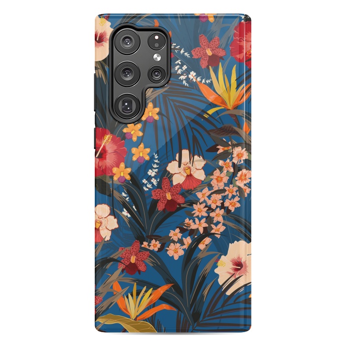 Galaxy S22 Ultra StrongFit Fashionable Tropical Environment with Deep Jungle Plants by ArtsCase