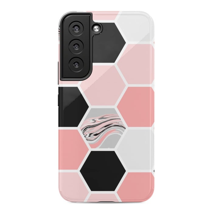 Galaxy S22 StrongFit Geometric Stretch Pattern with Hexagonal by ArtsCase