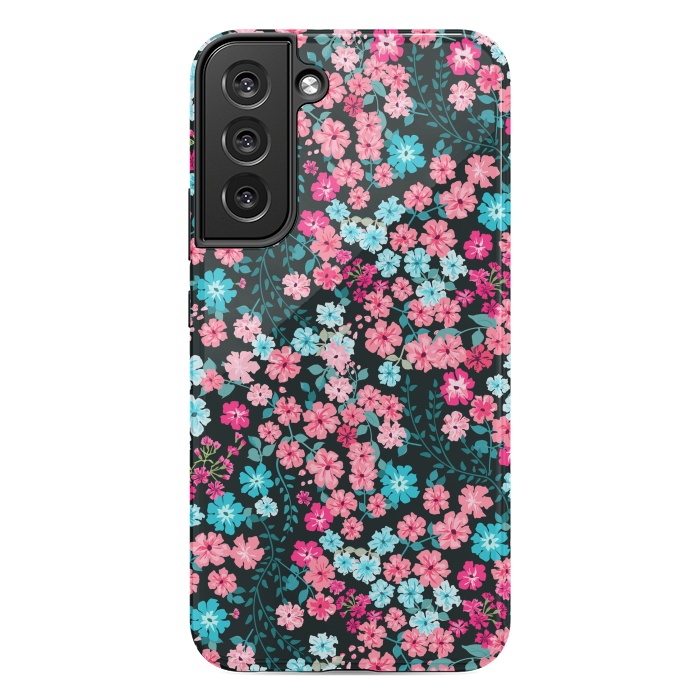 Galaxy S22 plus StrongFit Gorgeous Bright Pattern in Small Garden Flowers by ArtsCase