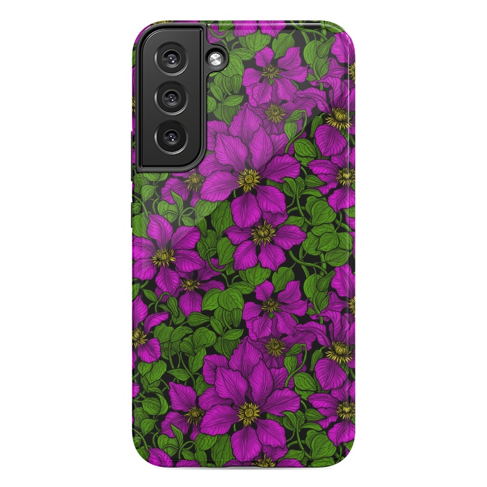 Galaxy S22 plus StrongFit Pink Clematis vine by Katerina Kirilova