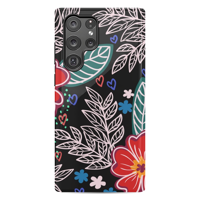 Galaxy S22 Ultra StrongFit Floral Pattern Design XIVI by ArtsCase