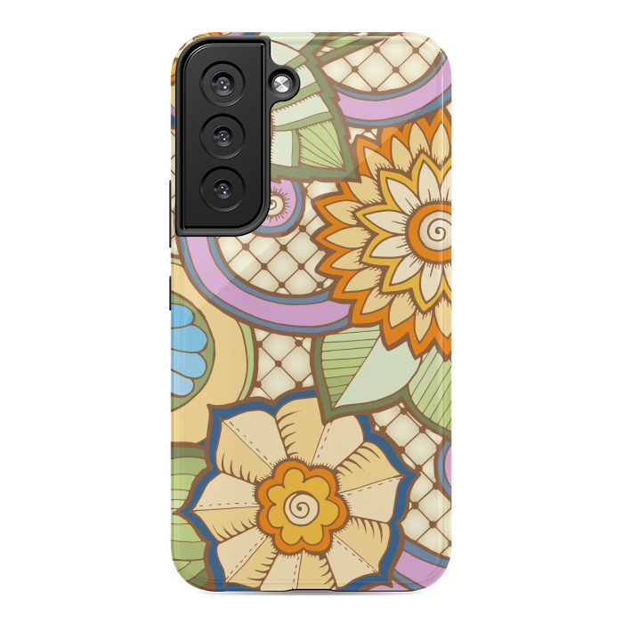 Galaxy S22 StrongFit Daisies Pattern with Circle Elements IV by ArtsCase