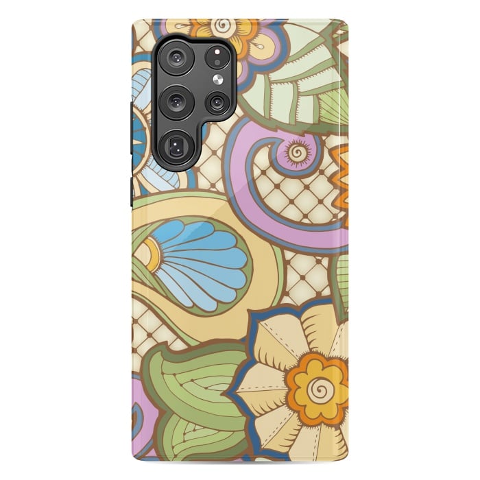 Galaxy S22 Ultra StrongFit Daisies Pattern with Circle Elements IV by ArtsCase