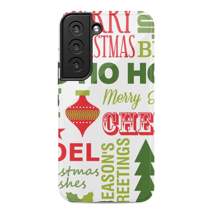 Galaxy S22 StrongFit Christmas Greeting Pattern by ArtsCase