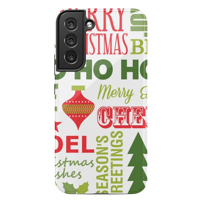 Galaxy S22 plus StrongFit Christmas Greeting Pattern by ArtsCase