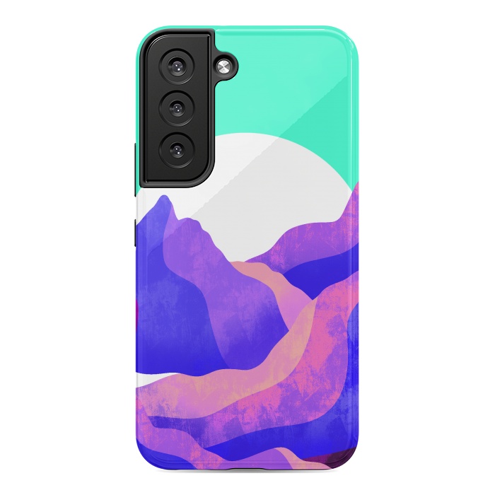 Galaxy S22 StrongFit Purple textured mountains by Steve Wade (Swade)