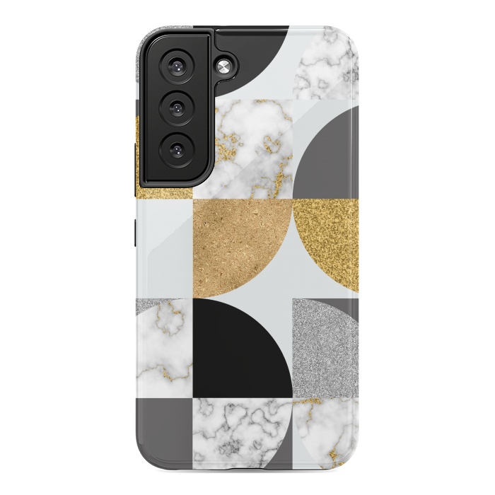 Galaxy S22 StrongFit Marble Geometric Pattern Semicircles by ArtsCase