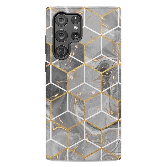 Galaxy S22 Ultra StrongFit Marble Hexagon by ArtsCase