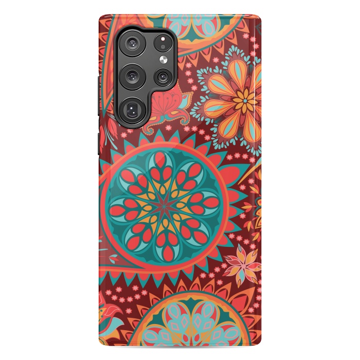 Galaxy S22 Ultra StrongFit Paisley Vintage Floral Motif Ethnic Seamless Background by ArtsCase