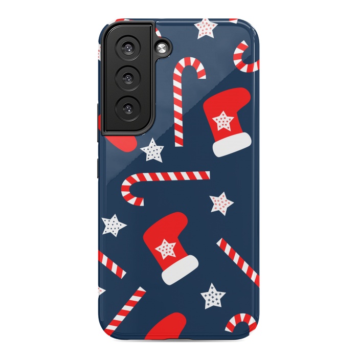 Galaxy S22 StrongFit Seamless Christmas Pattern with Xmas Socks by ArtsCase