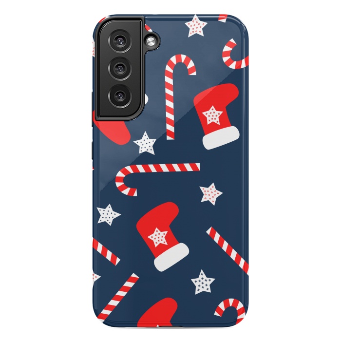 Galaxy S22 plus StrongFit Seamless Christmas Pattern with Xmas Socks by ArtsCase