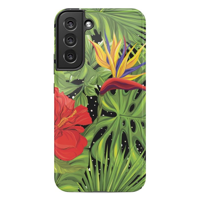 Galaxy S22 plus StrongFit Seamless Pattern Background with Tropical Plants Monstera by ArtsCase