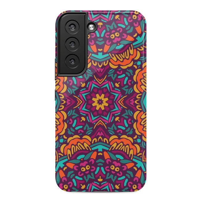 Galaxy S22 StrongFit Tiled Floral Doodle Design by ArtsCase