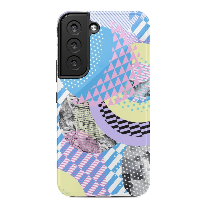 Galaxy S22 StrongFit Multicoloured playful pop-art collage by Oana 